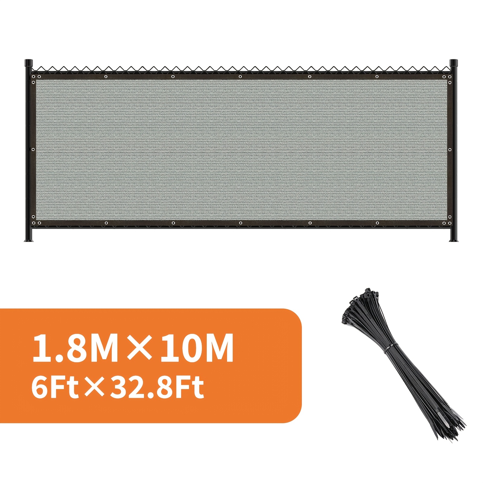 Image of Dellna 1pc, Privacy Screen Fence, Garden Privacy Protection Screen Fence Sunshade With Cable Ring, Suitable For Patio Backyard - Grey