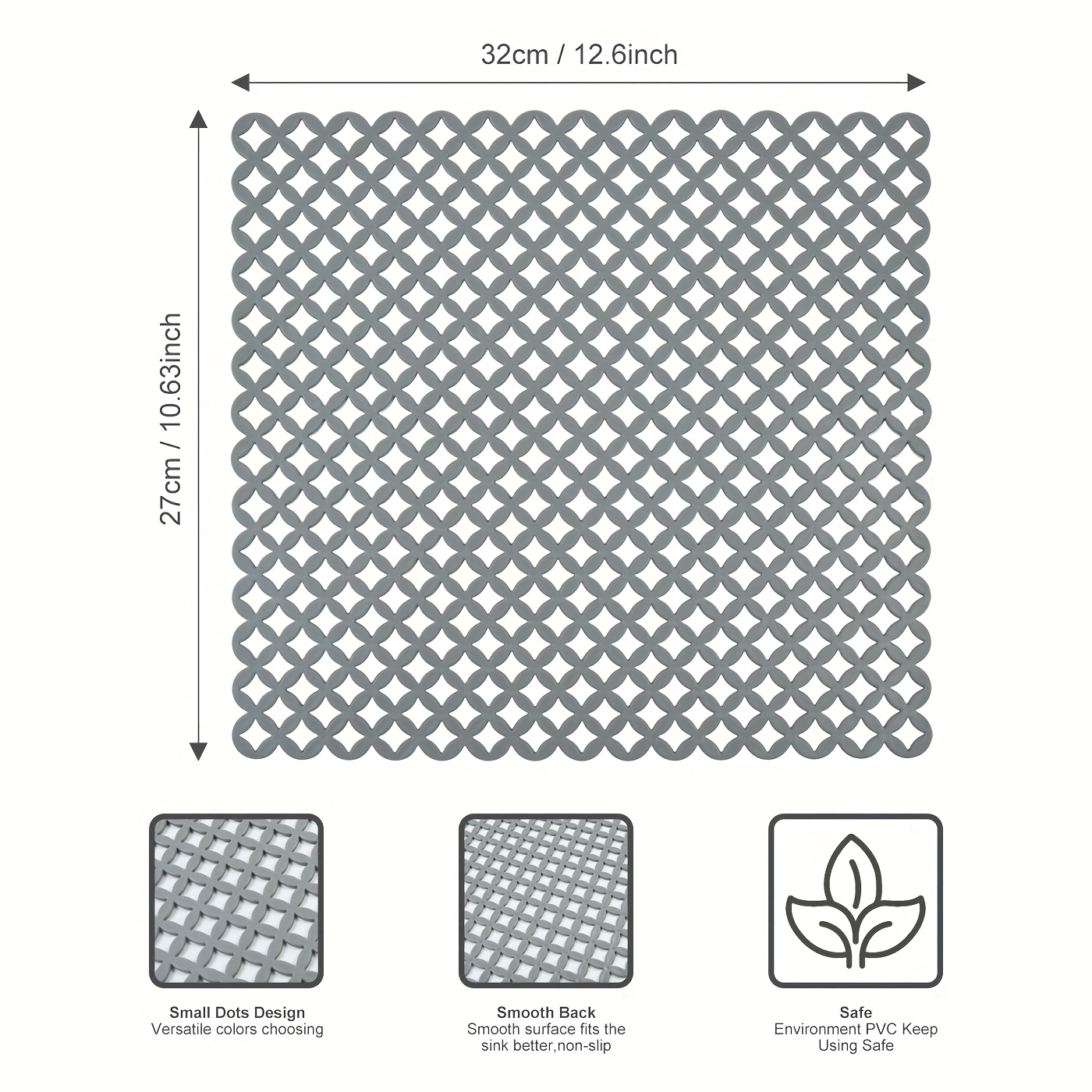 Image of 2-pack Tpr Soft Sink Mats For Drying Dishes, 10.6 X12.6 Inch, Non-slip, Waterproof, Heat-resistant, Dish Draining Mat For Kitchen Sink Protection