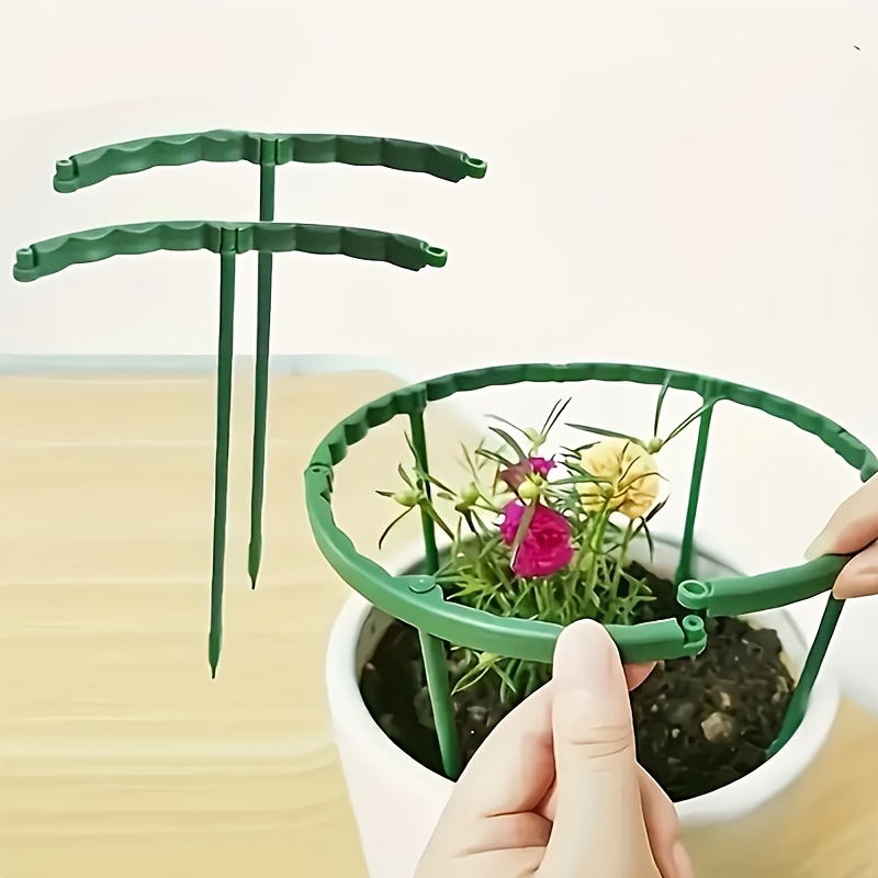 Adjustable Climbing Flower And Indoor Plant Stand, Green Plant Support Pole And Cage Set With Fixed Height Function