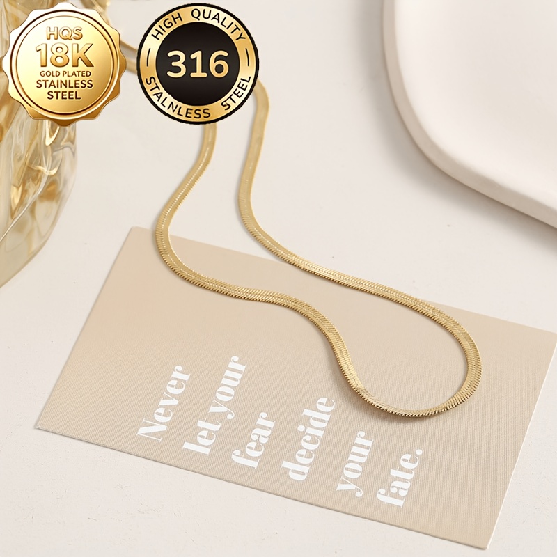 Women's High-Quality Stainless Steel Snake Bone Thin Chain Necklace