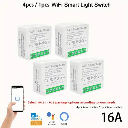 wifi smart light for switch touch control, voice-activated with