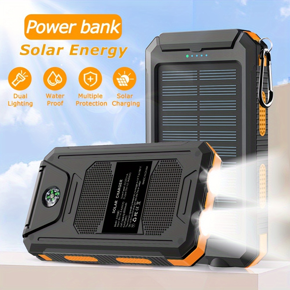 20000mah Banco Energía Solar Doble Salida 5v3a Cargador - Temu