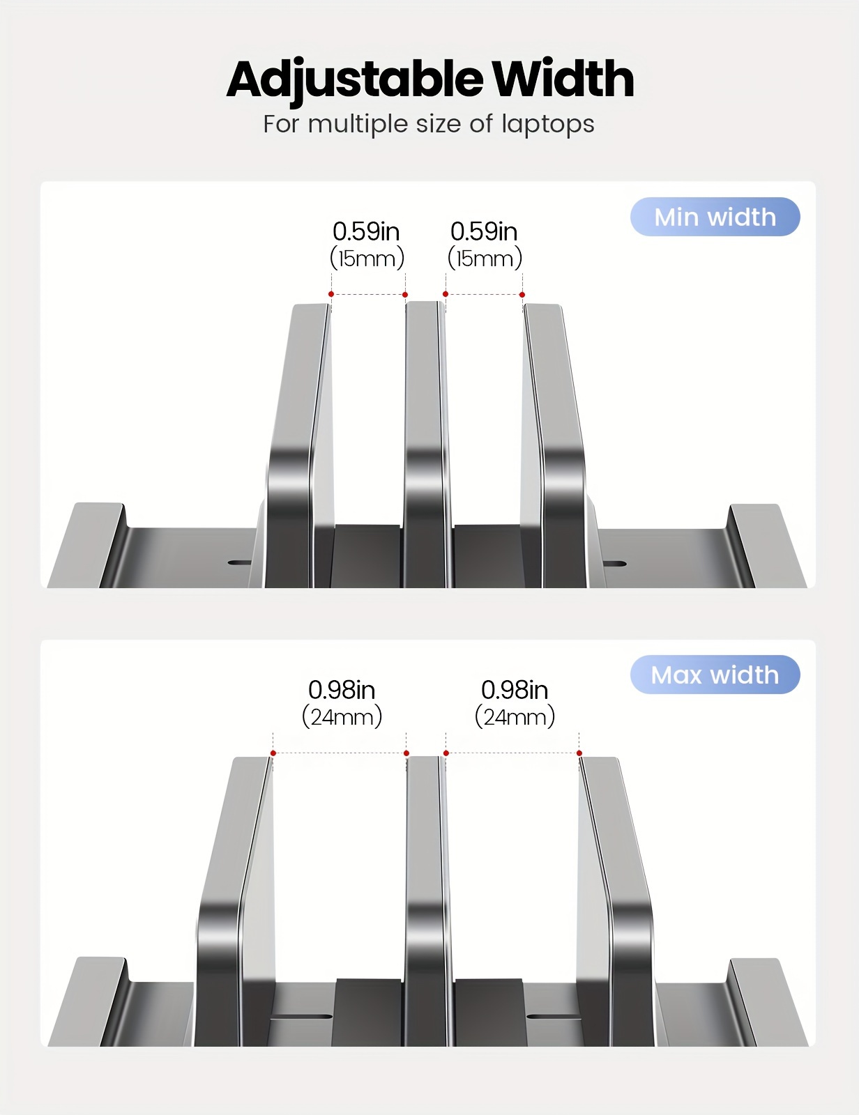 Vaydeer 3-in-1 Laptop Stand with Drawer - Vertical & Side Cooling Storage Rack for Multiple Devices, Compatible for MacBook Pro, for HP, for Dell