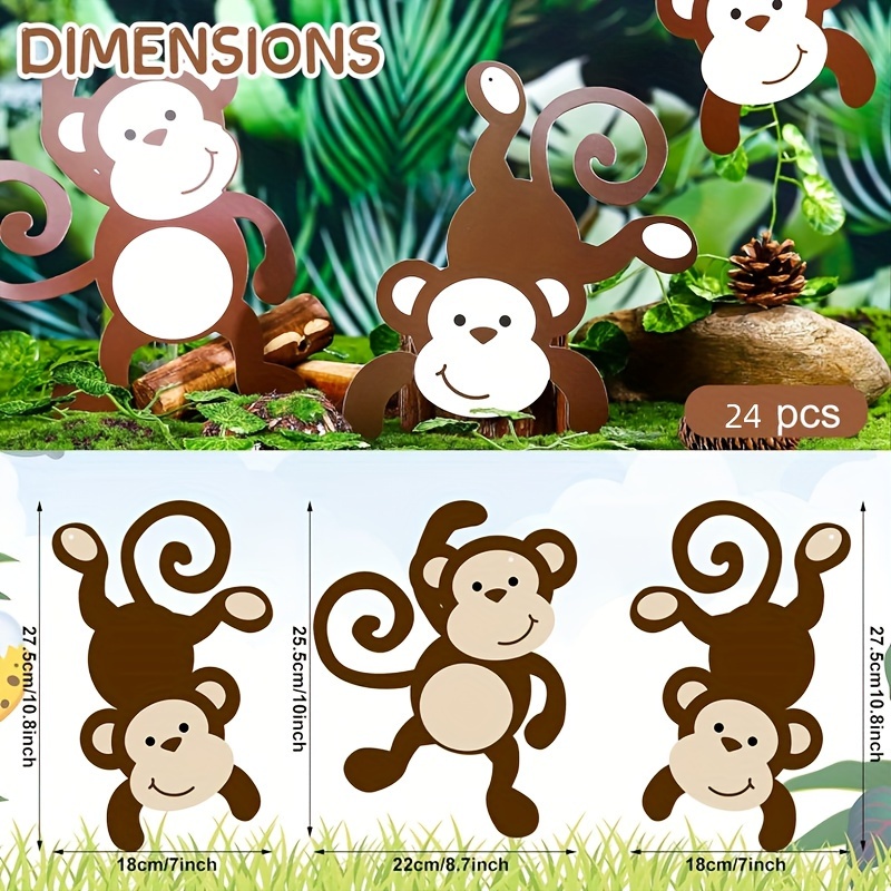 Monkey Home Waldtier-Deko Set (8-teilig) – Fuchs, Eule, Hirsch & Mehr Für Babyparty & Geburtstagsdeko
