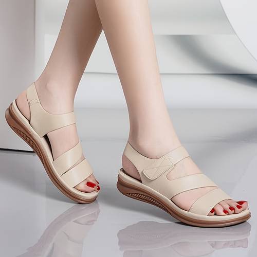 fashionable elegant and comfortable flat sandals for women summer non slip soft soled shoes versatile for middle aged and plus sizes ultra for moms women shoes