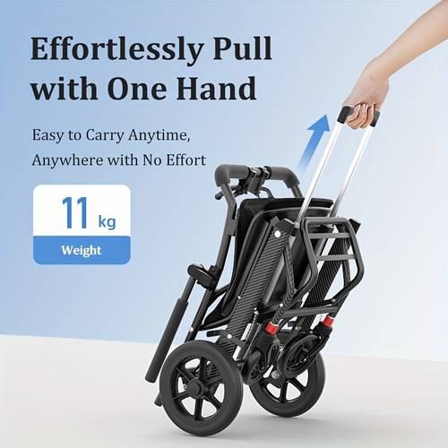 trotinete de mobilidade dobrável reforçada com capacidade de 120kg/264lbs - rodas sólidas todo-o- de 11, encosto ajustável ergonómico & apoios de braço elevatórios, estrutura leve e para uso interior/ - presente de ideal para homens, seniores