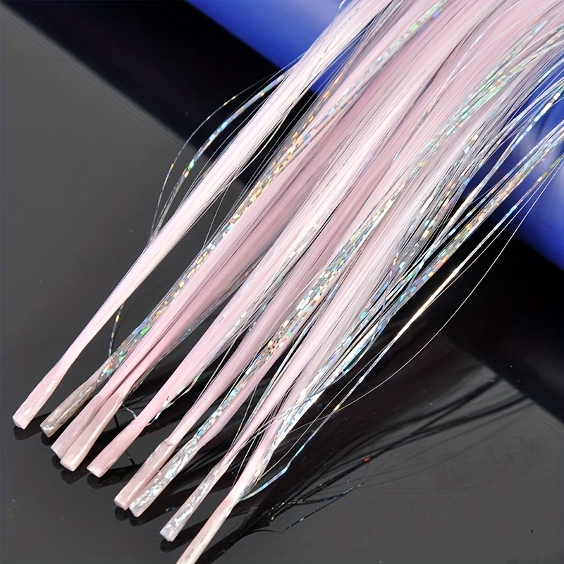 E-shop 10 Stück Glänzende Stick Haarverlängerungen 20 Zoll | Hochtemperaturfaser Synthetik, für Styling, Musikfestival, Party und Täglichen Gebrauch,