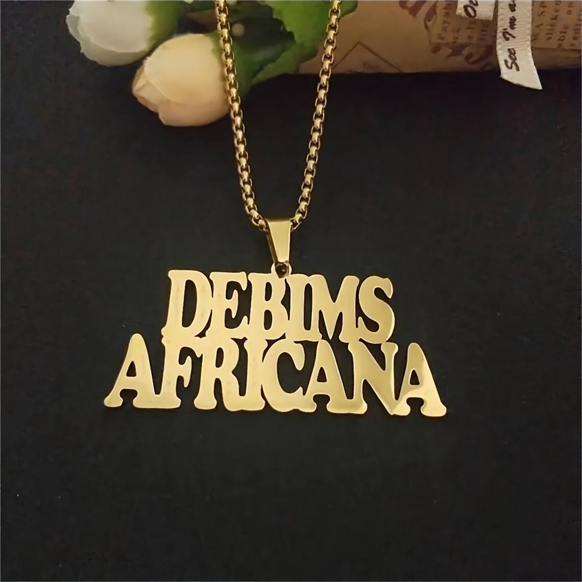 TEMU Collana con Personalizzata con Catena di Perline Ispessita in Acciaio Inossidabile 304, 304, 1-3 , Targhetta Staccabile, Collana Minimalista ,