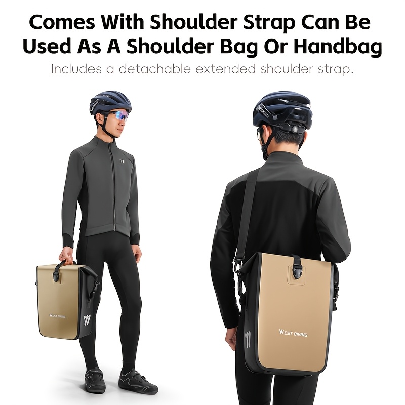 WEST BIKING 2pcs Large Capacity Bicycle Rear Seat Bags 56L Rear Rack Bag for Long-Distance Outdoor Use, Lightweight Backpack with Roll Top Design, Carrying Handle, And Free Shoulder Strap for Mountain Cycling And Commuting