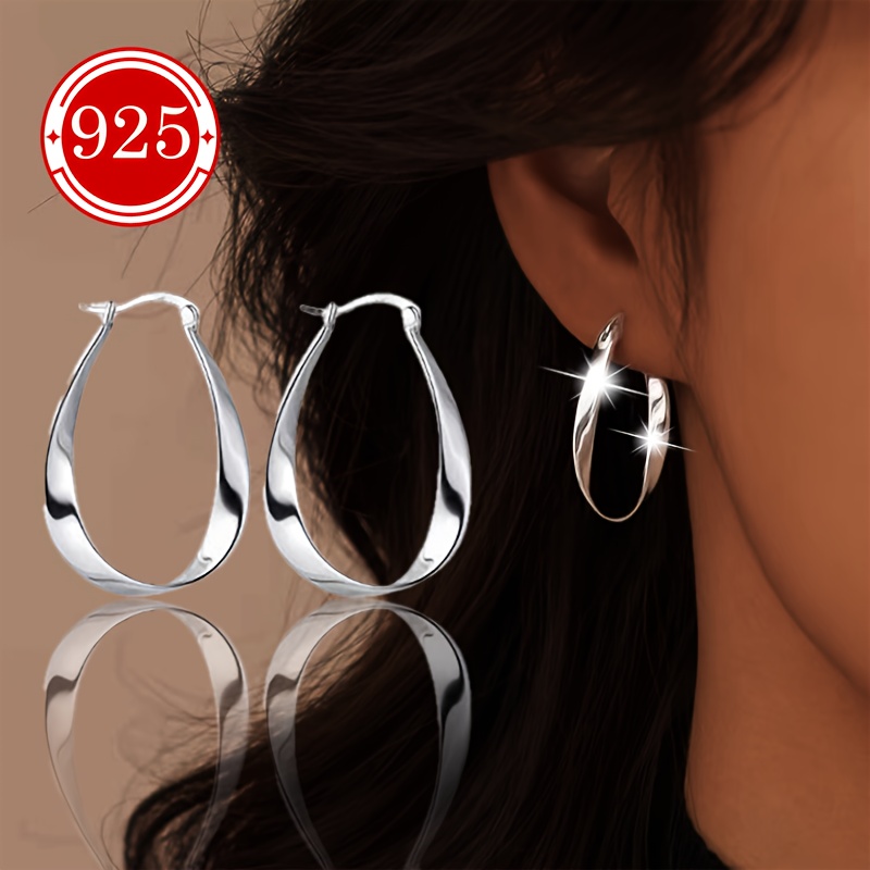 

Elegant 925 Sterling Silvery Mobius Hoop Earrings For Women - Hypoallergenic, Perfect Gift For Couples & , Ideal For , Weddings, And