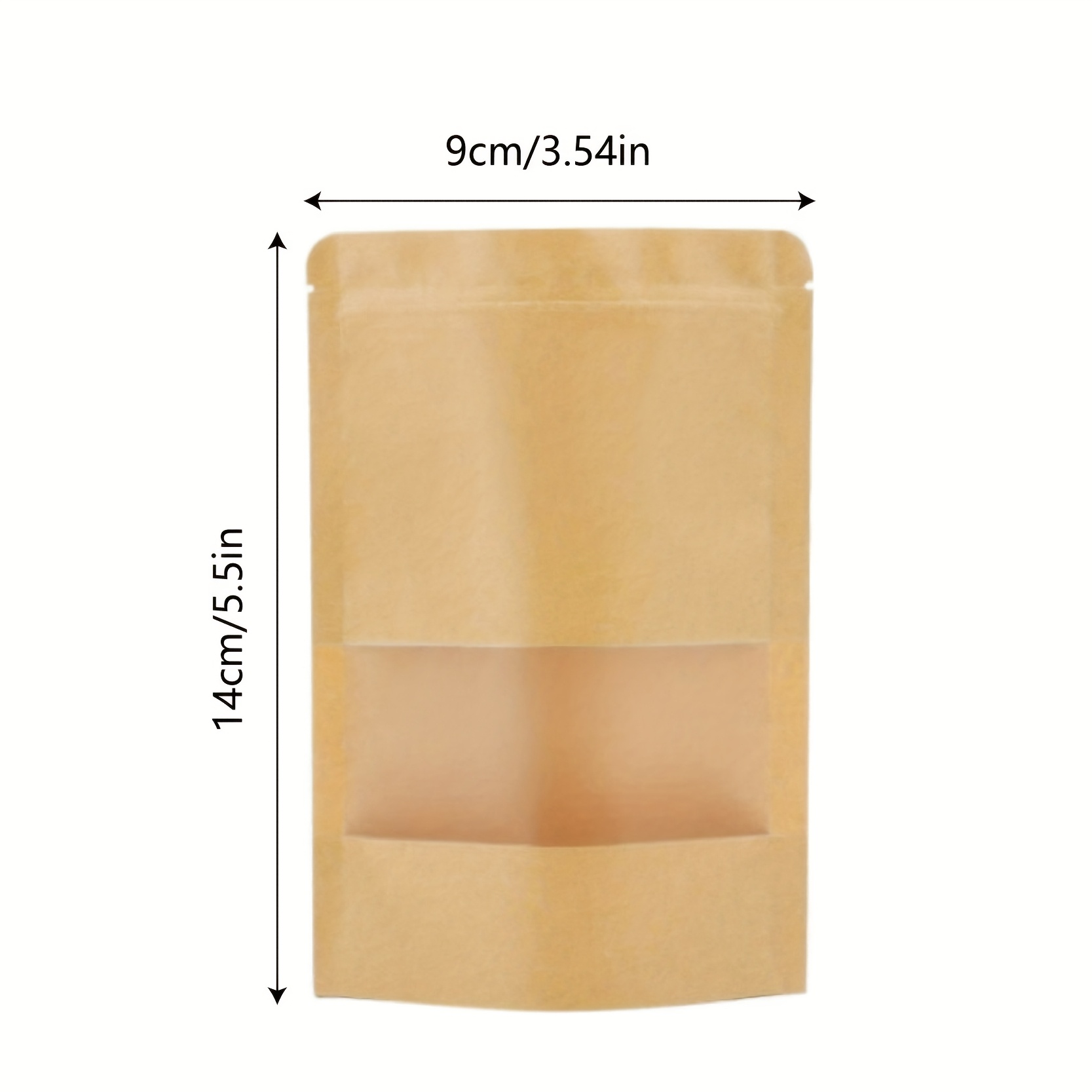 TEMU 60pcs Paper Stand Up Bag With Clear Window, For Small Business Packaging, Jewelry Packaging, Gift Packaging Bag