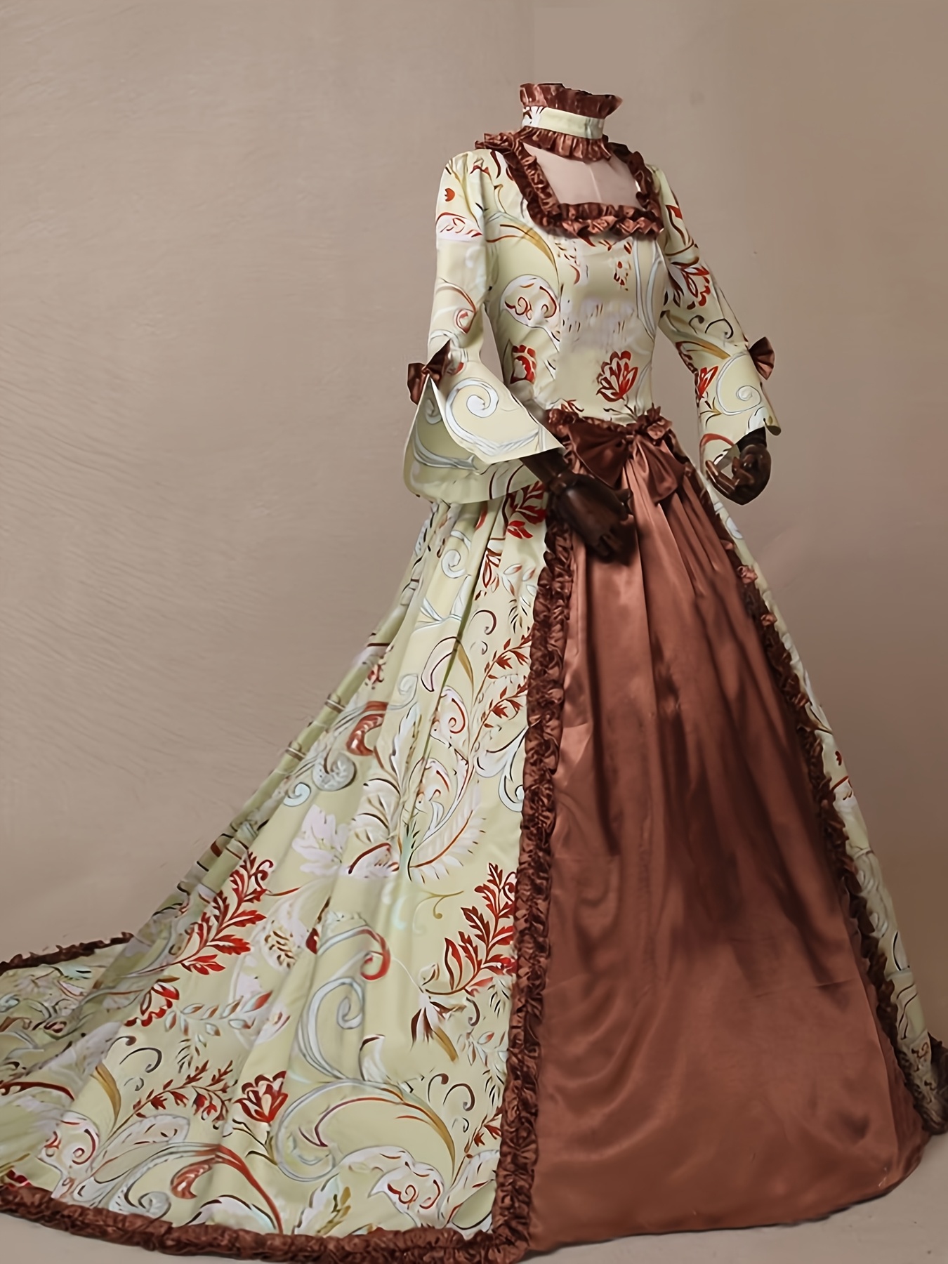 medieval renaissance inspired evening gown square neck Temu