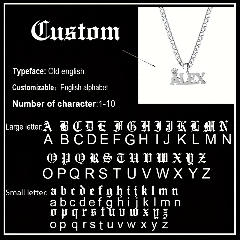 TEMU Custom Name Double-layer Necklace Personalized Crown Double Nameplate Pendant 304 304 304 304 Stainless Steel Cuban Chain Fashionable And Easy