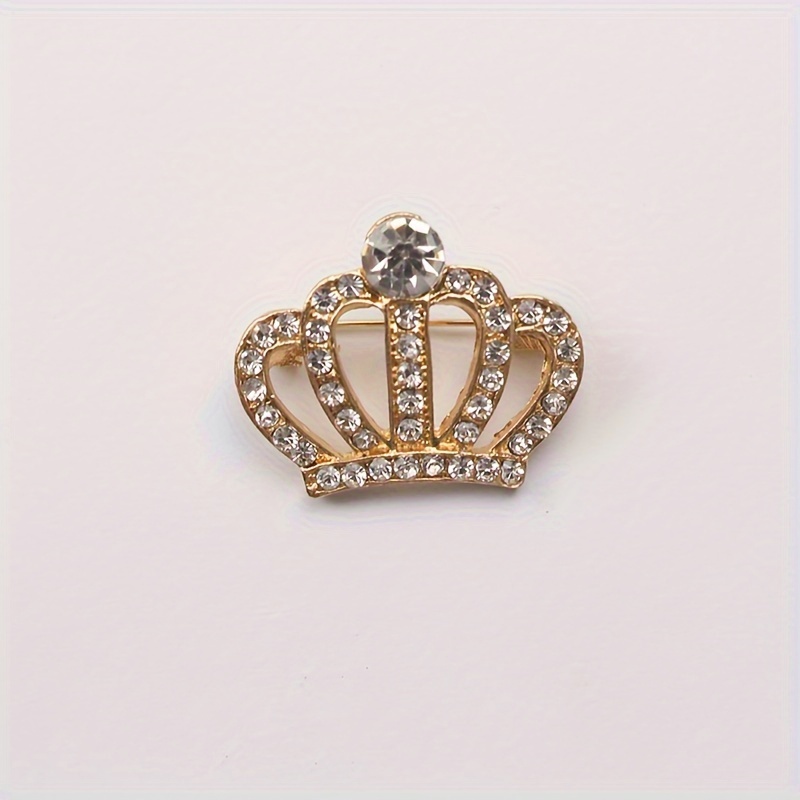 TEMU European And Elegant Diamond-studded Crown Brooch, A Pin For Men And Women, Suitable For Suits, Anti-exposure Accessory For Wholesale