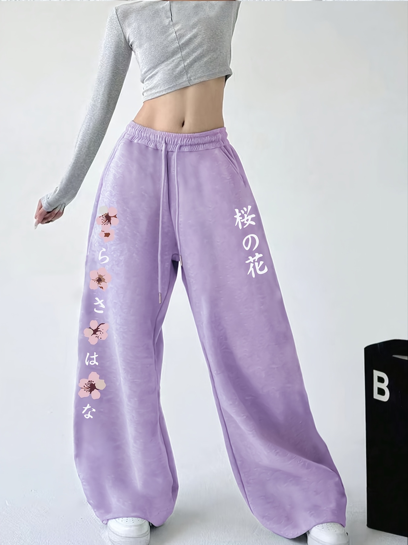 【コーラス】SAKURA PANEL SWEAT PANTS women's streetwear casual jogger pants japanese cherry - Temu