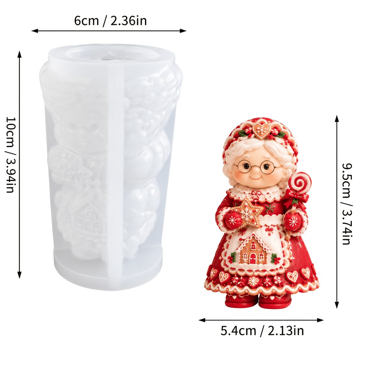 TEMU Stampi in silicone resina, stampo in silicone per candele con personaggi natalizi, stampo per di e per cera a , resina e artigianato in gesso,