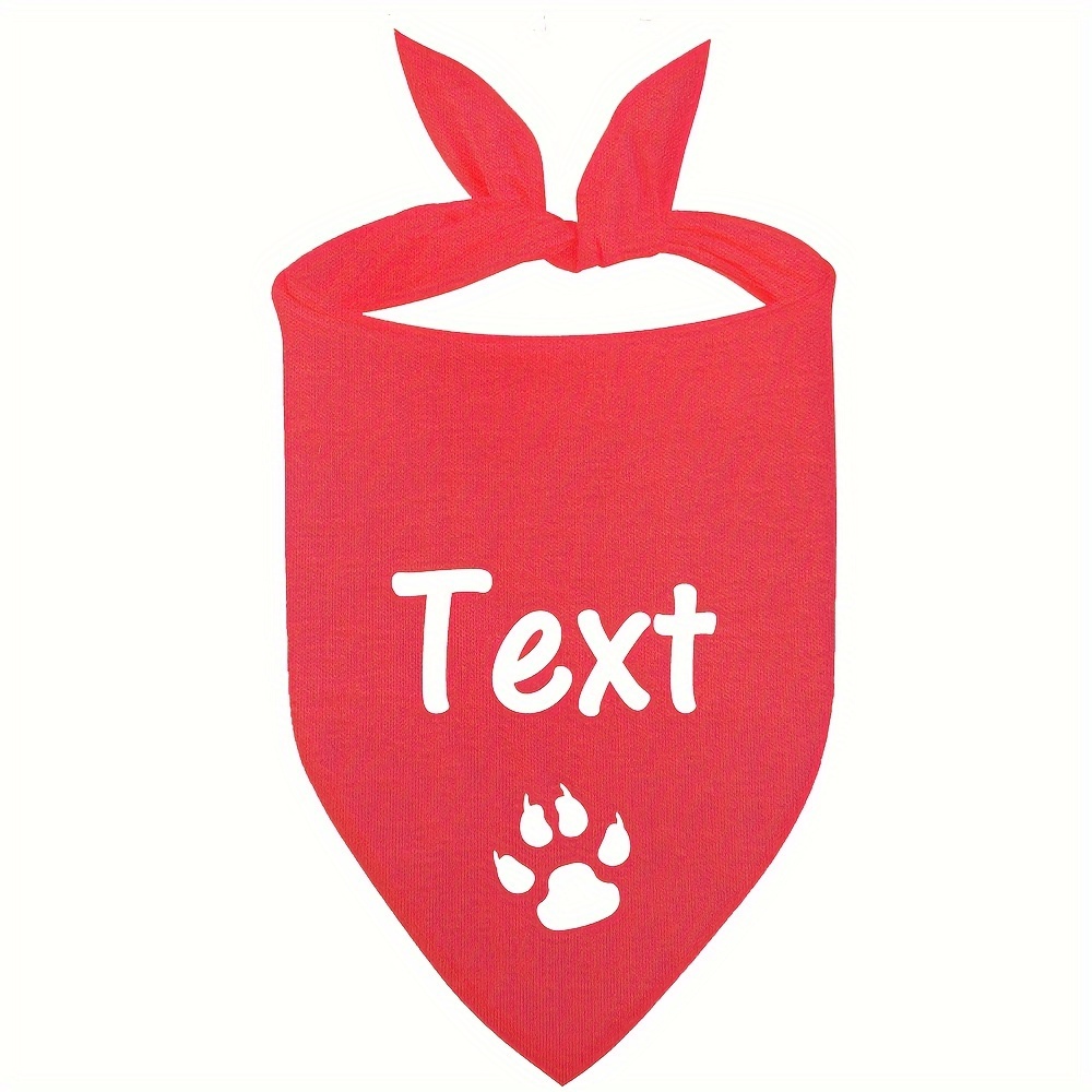 [customized] Dog Scarf Personalized Information Custom Triangle Scarf Pet Saliva Towel Paw Print Cat Saliva Towel Jewelry Additions 12 Colors