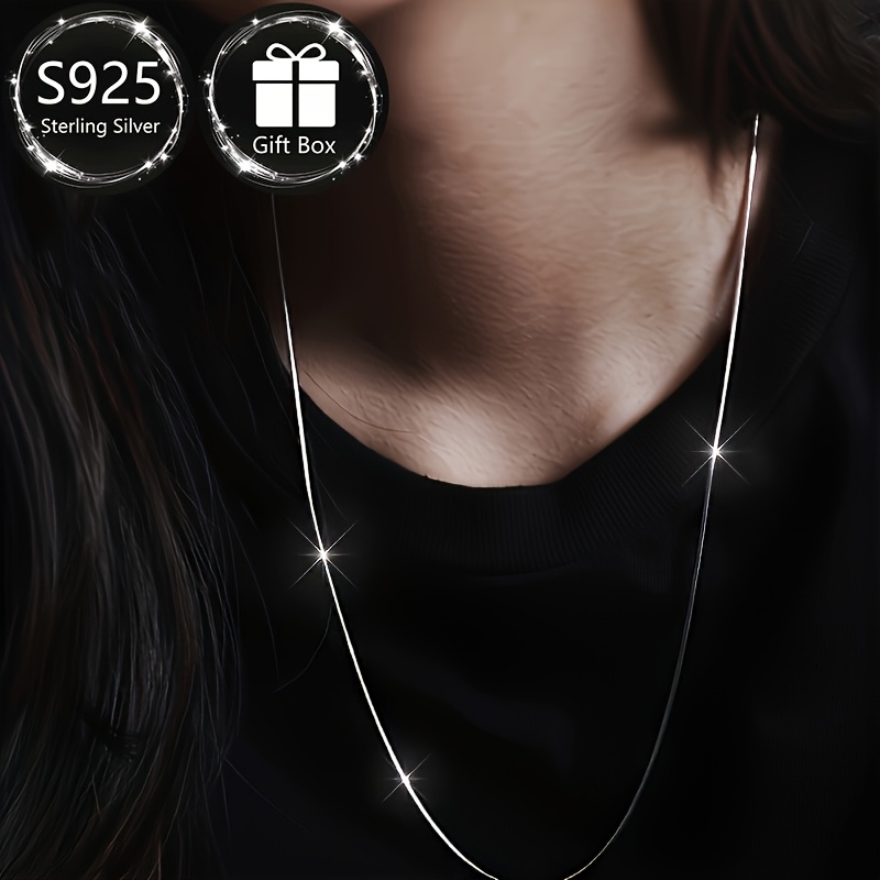 925 Sterling Silver Snake Bone Chain Necklace