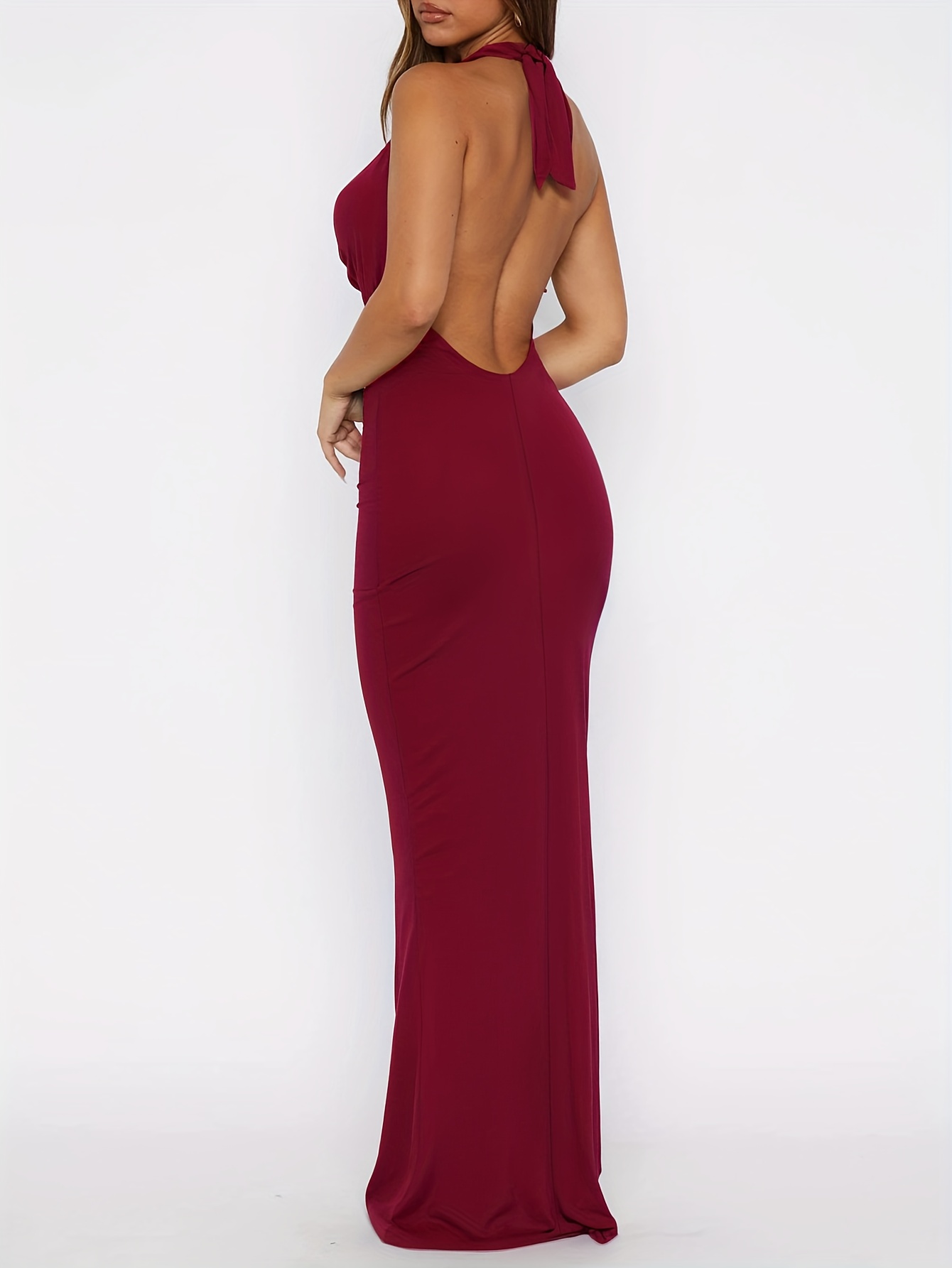 backless new years dress Backless Sequin Chain Choker Slip Rose Gold New Years Party Dress