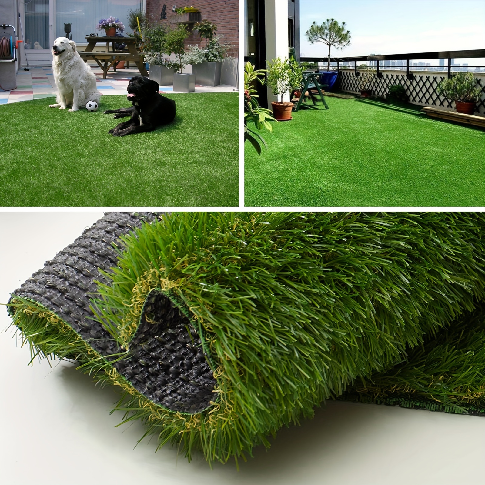 

Artificial Grass Rug Realistic Fake Grass 1.38" Pile Height Deluxe Turf Thick Lawn Perfect For Indoor/outdoor Landscape