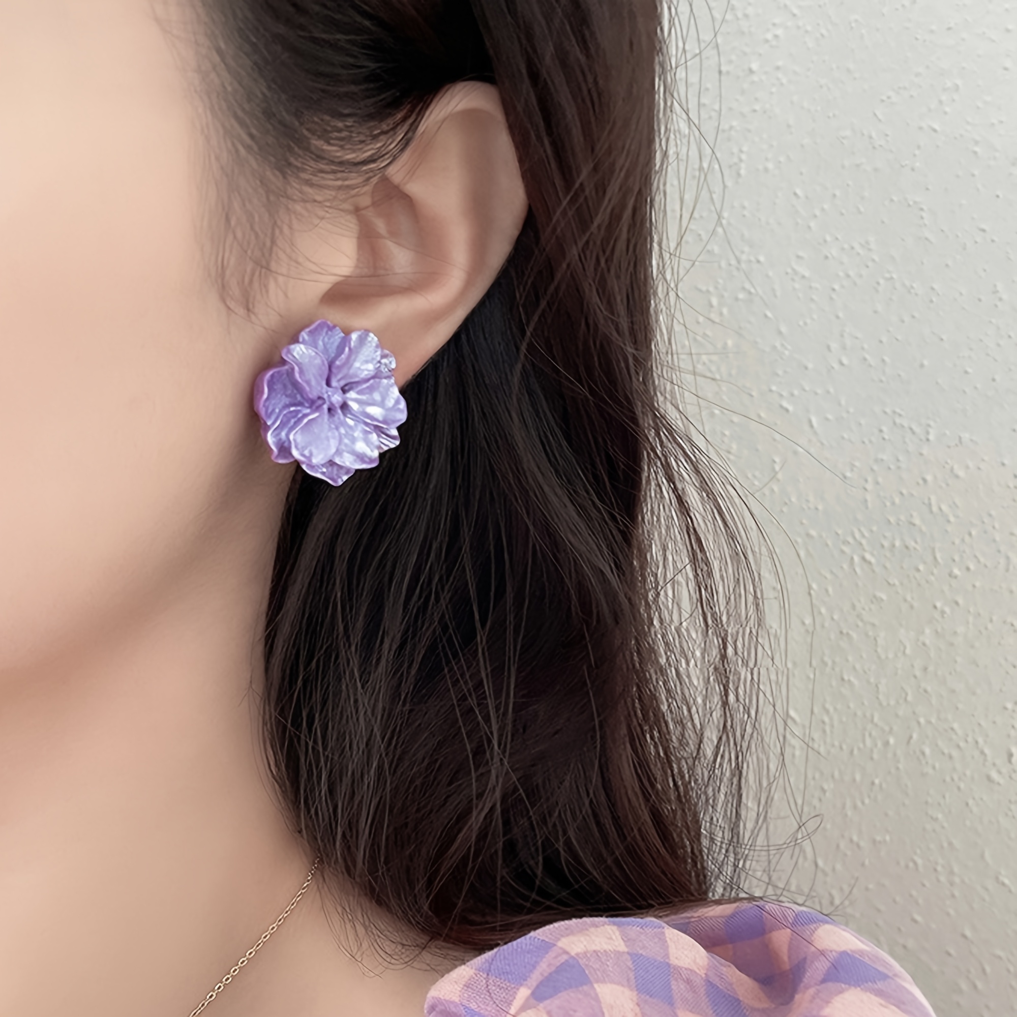 pair purple earrings women Temu Pakistan
