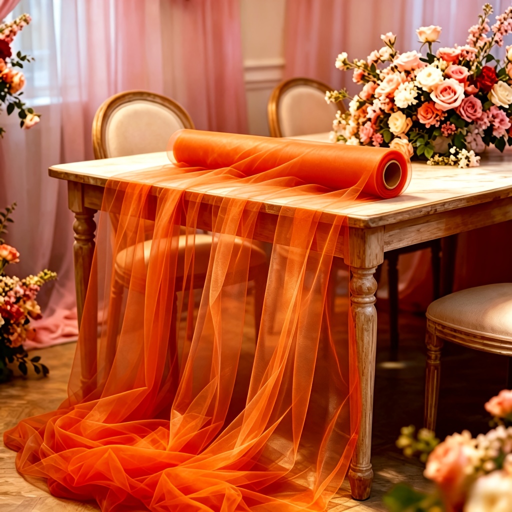 TEMU 1 Rotolo 492.13In Larghezza 29.53In Tulle , per Progetti, Decorazioni Nuziali, Decorazioni per Feste , Cerimonia di , Banchetto di Capodanno,