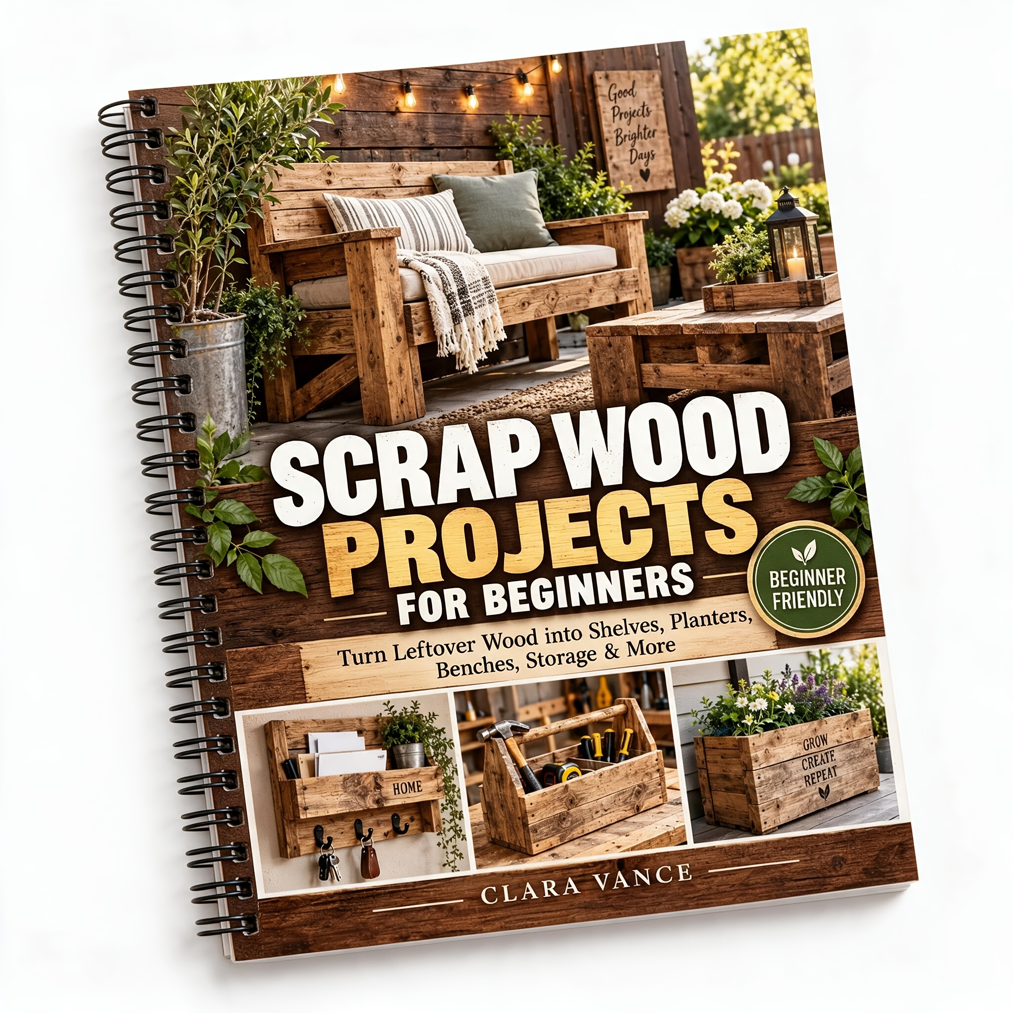 TEMU Projets de bricolage en bois pour débutants : Transformez les déchets de bois en étagères, jardinières, bancs, rangement et plus encore