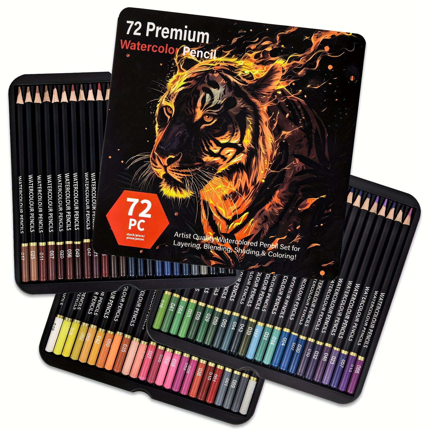 Image of Brutfuner Watercolor Pencils - Professional Art Painting Set Of 72 - Beautiful Blending Effects With Wet Or Dry - Ideal For Coloring Book - Water Soluble Pencils For Adult Artists