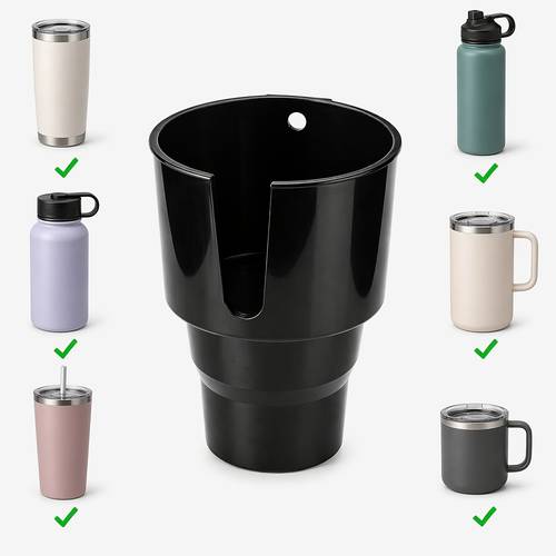 car cup holder expander for 32 40oz bottles large vehicle cup holder adapter with u shaped handle slot anti wobble drink holder for tumblers travel mugs and water bottles
