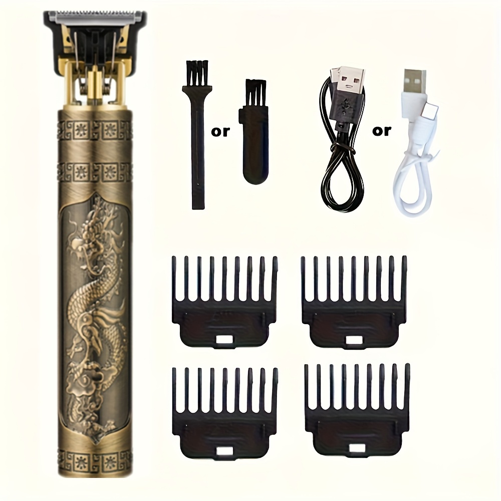 [1pc Men'S Cordless Hair Clippers] Men'S Cordless Hair Clippers, USB Rechargeable Professional Hair Trimmer, with 300mAh Lithium Battery, 4 Guide Combs & Cleaning Brush, for Hair Styling and Grooming