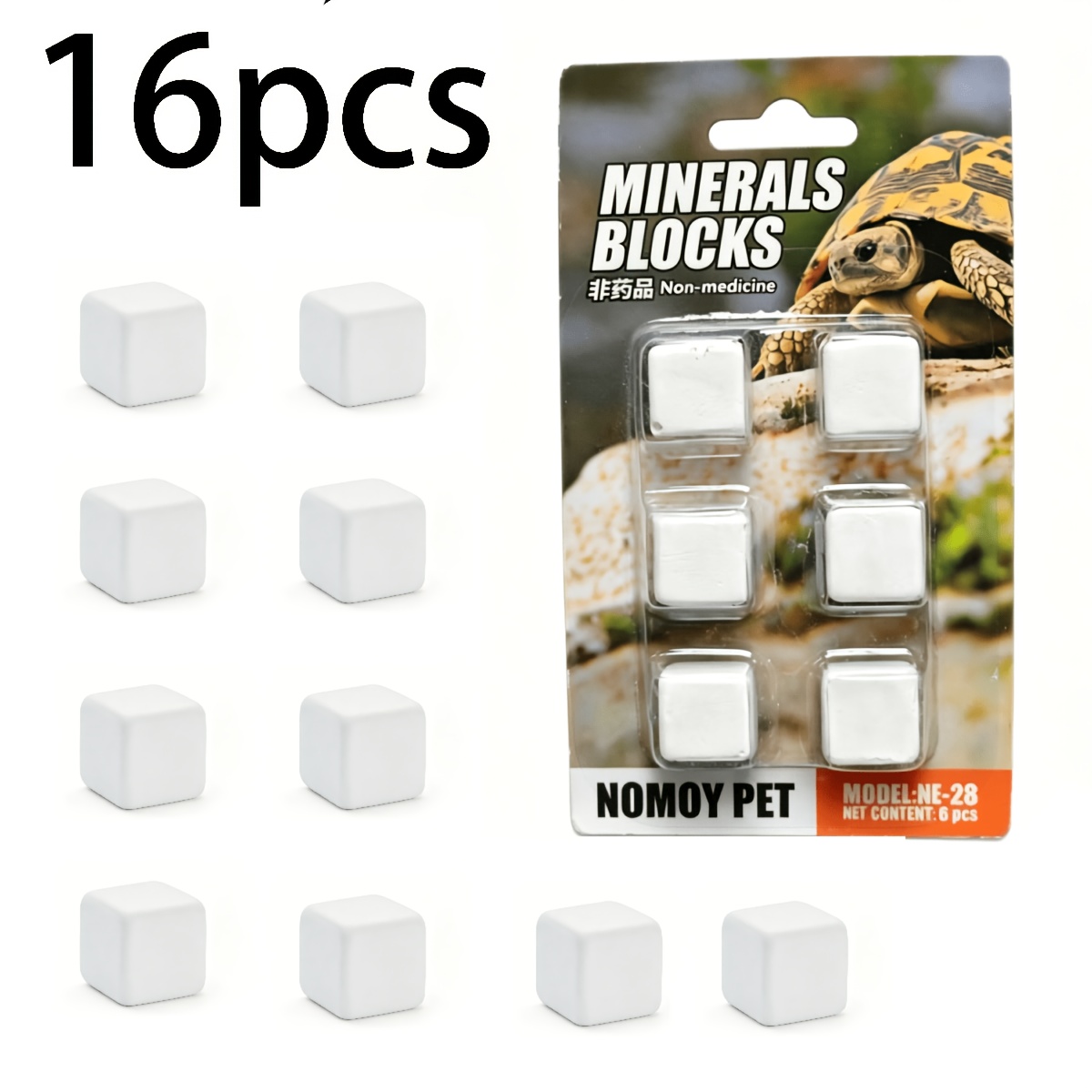 TEMU 16pcs Natural Mineral Blocks, Suitable For Shrimp And Hermit Crabs, For Turtles, Lizards, Frogs, Bearded Dragons And Other Reptiles, Help Create