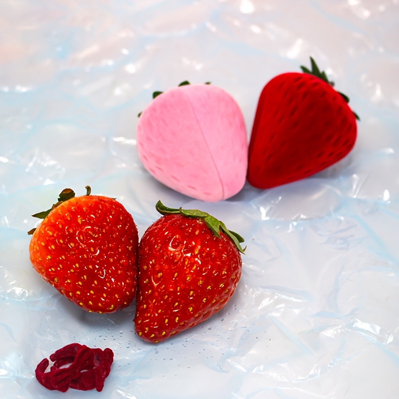 Cute Strawberry Jewelry Box for Rings, Plush Gift Packaging
