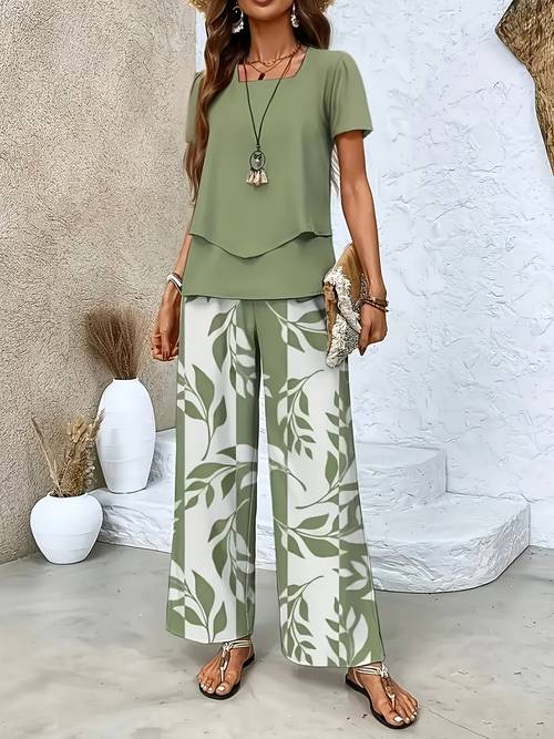 damesmode bedrukte set