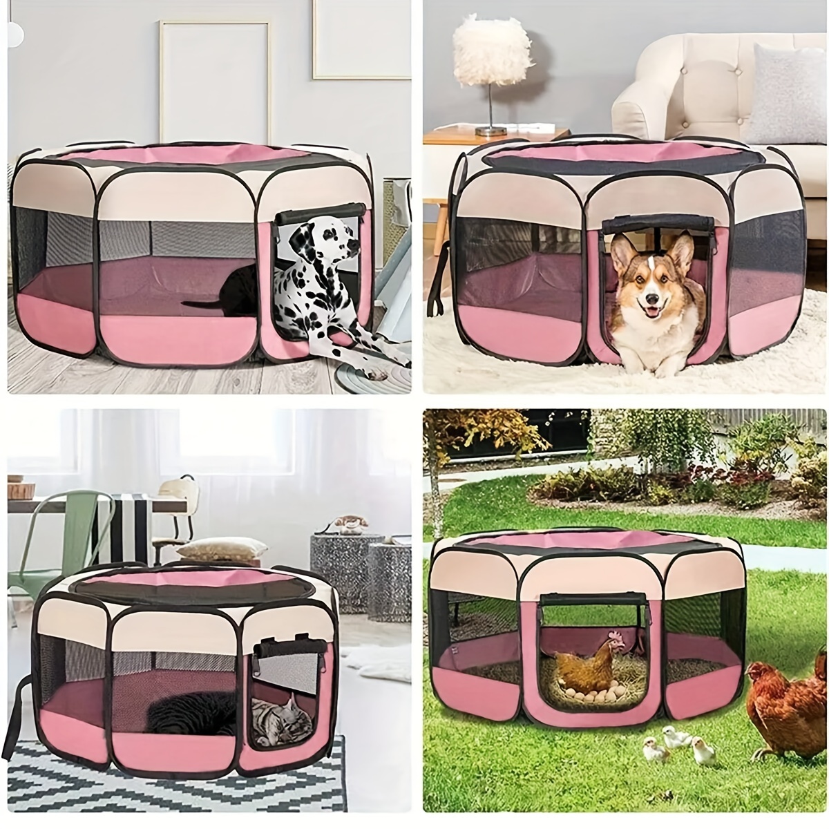 1pc premium foldable octagonal pet playpen tent scratchproof oxford cloth traditional style for indoor outdoor fun perfect for details 0