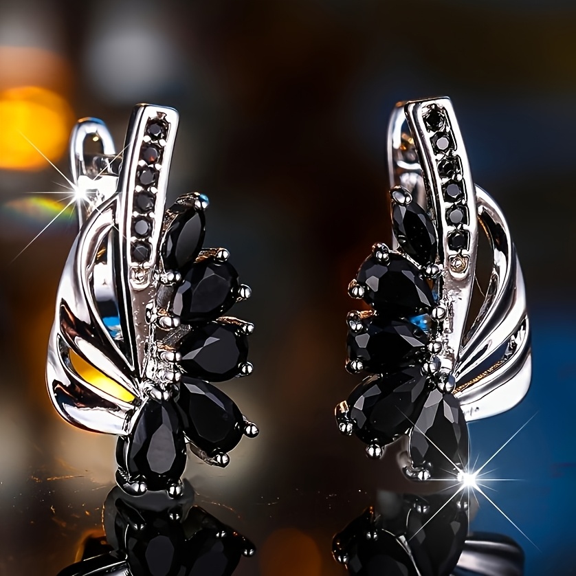 Women's Luxurious Elegant Drop Earrings with Synthetic Zirconia