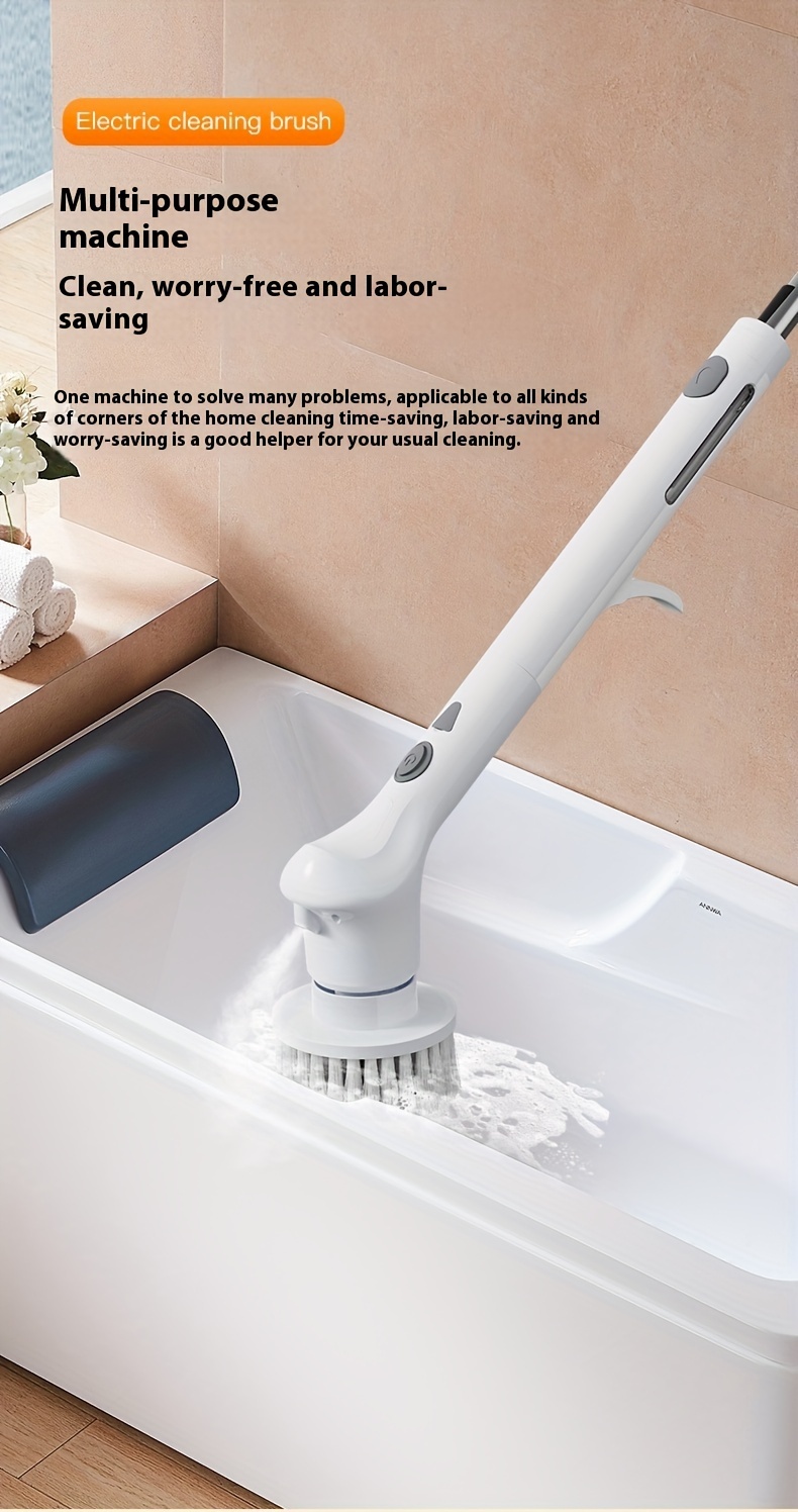 sprayable electric rotating cleaning brush electric cleaning brush wireless cleaning brush ip56 waterproof with 9 replaceable brush heads 9 in 1 with extended handle suitable for toilets bathrooms bathtubs tiles floors wooden floors cars details 7