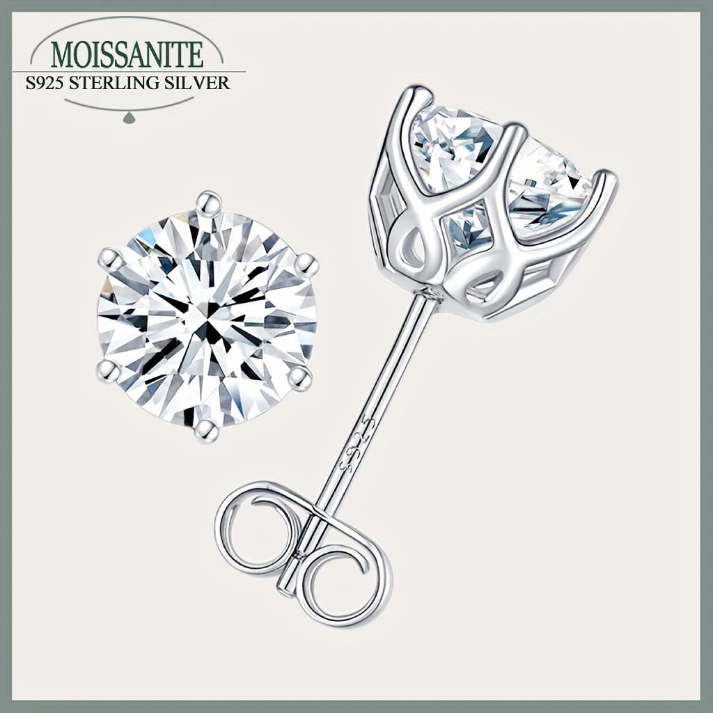 

Boucles d'oreilles à tige en moissanite 0,5/1/2 ct en argent sterling 925, design élégant et bijoux de perçage d'oreille décoratifs