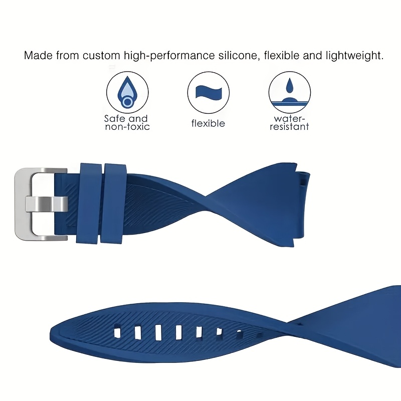 

Bracelet de Montre en Silicone à Dégagement Rapide pour Hommes de 22mm pour Samsung 3 (45mm/46mm) & - Flexible, Léger, à , Non-Toxique, Bracelet Bleu avec Fermoir Métallique