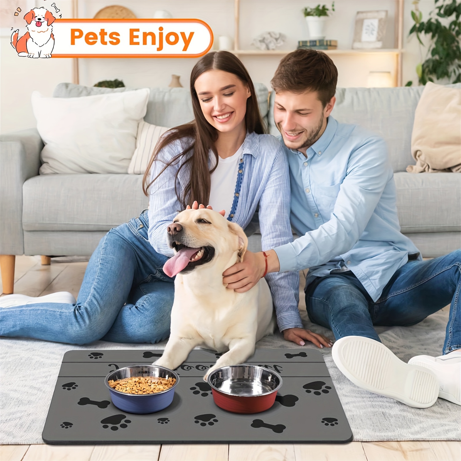 

-dry Dog Feeding Mat 12"x20", , - Paw For & Bowls - , Dog Mat, And For Pet Bowls