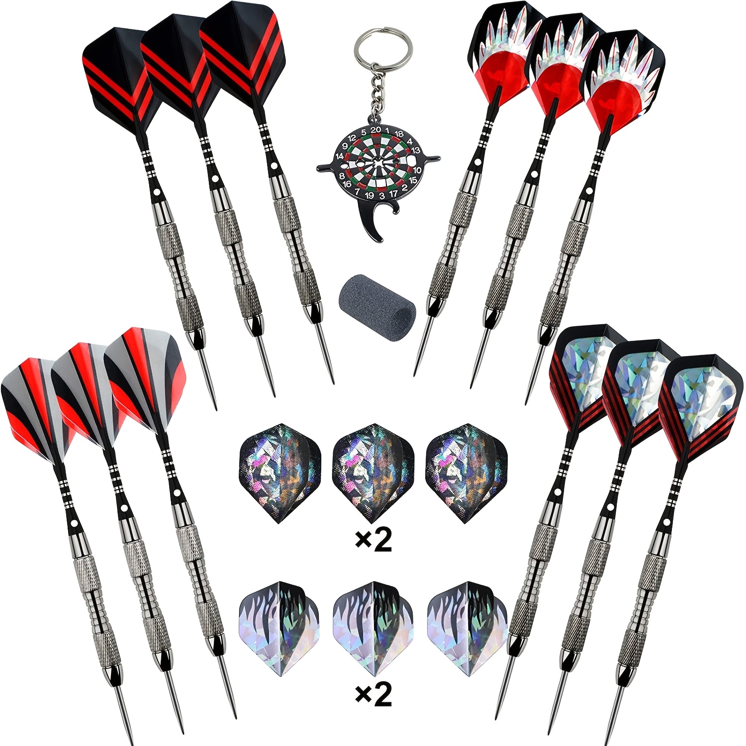 Professional 12pcs Dart Set with Hard Tip Tungsten Darts