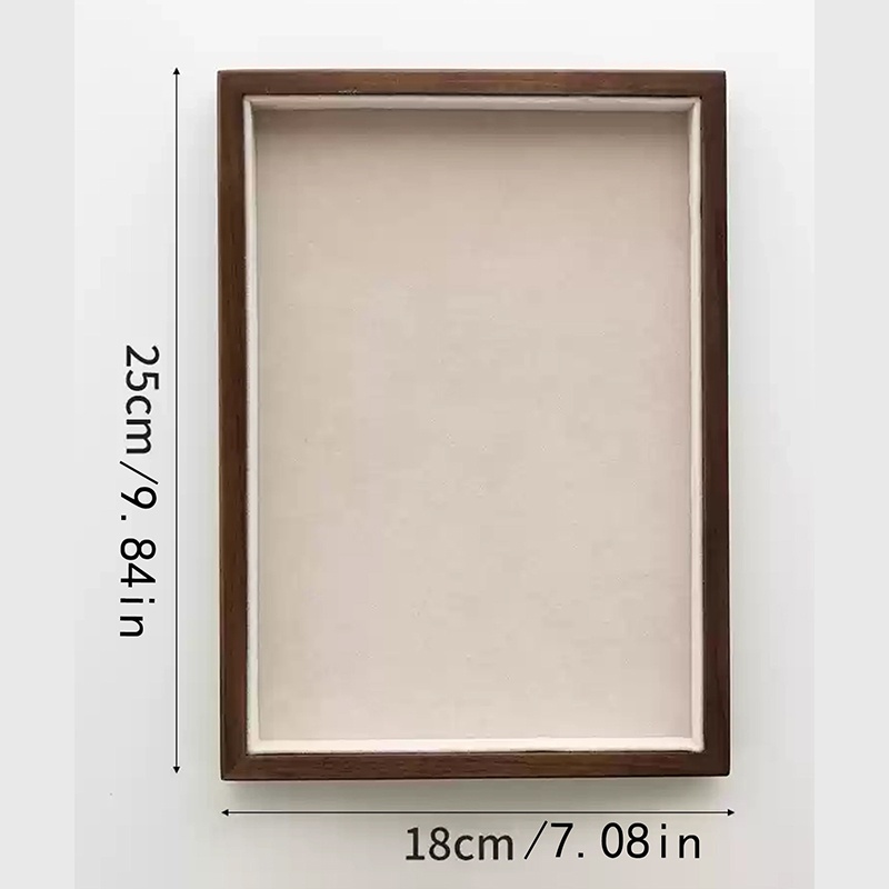 Image of Elegant Wooden Jewelry Display Tray With Soft Faux Leather Lining | Perfect For Necklaces, Bracelets, Earrings & More - As A Gift, Desktop Organizer, Jewelry Trays