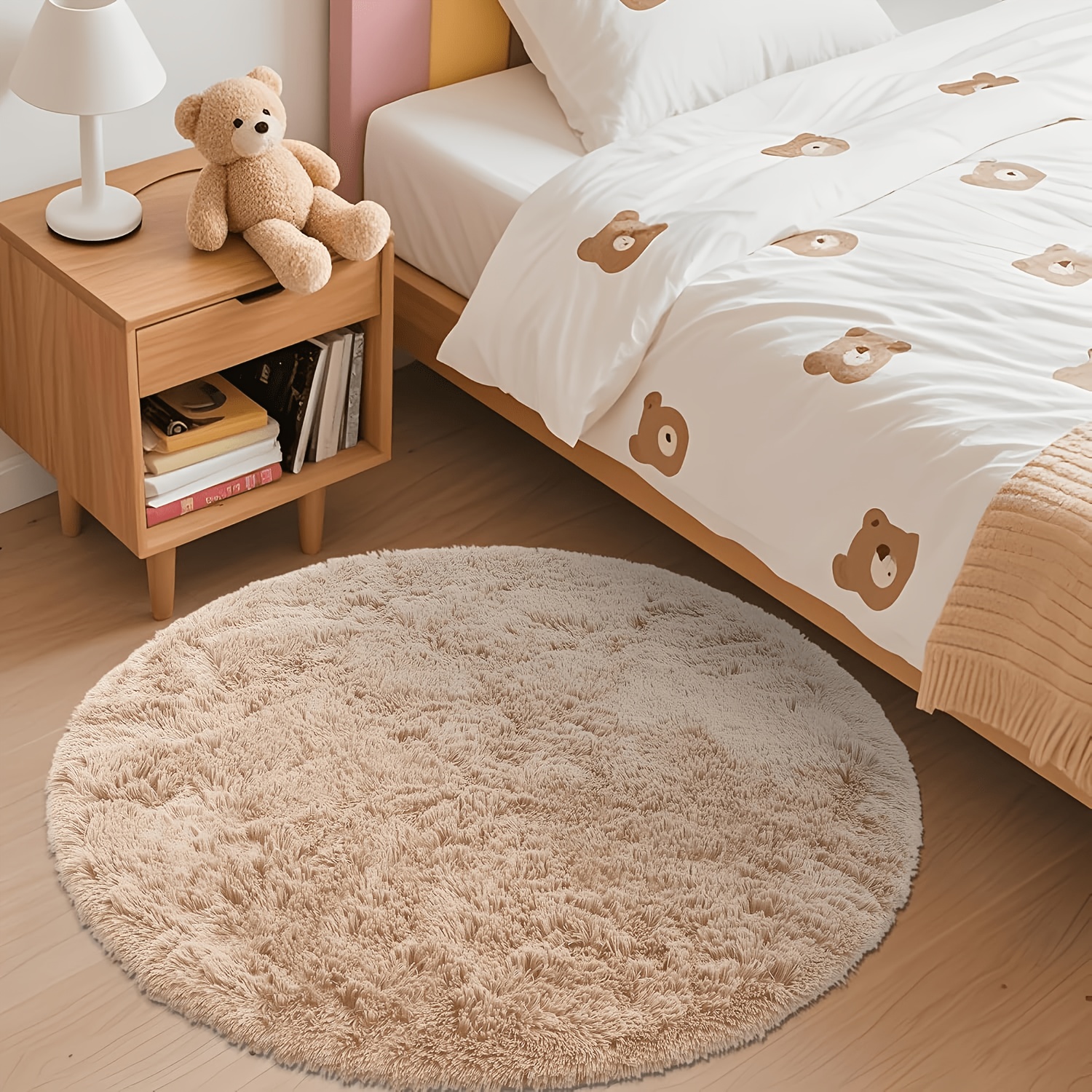TEMU 1pc Soft Fluffy Rug, Suitable For Living Room, Bedroom, Bedside, Game Room, Dormitory, Sofa, Teenager Room Decor, Non-slip Washable Carpet, Room
