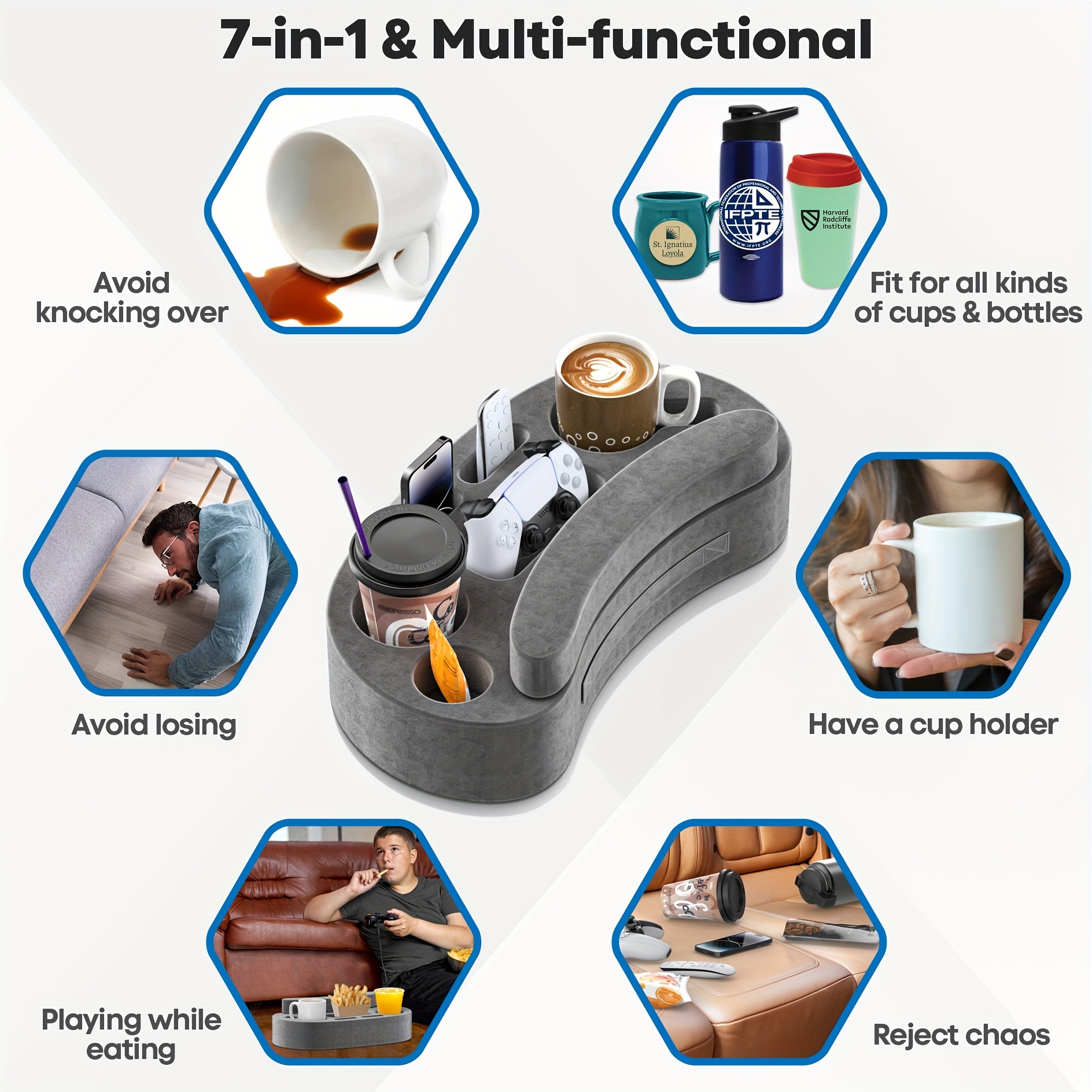 Multi-Functional Game Controller Stand Pillow, Cup Holder, Snack Holder, Comfortable Ergonomic Durable Wrist Protection Storage Organizer, Console Gaming Setup, Compact Design, Modern Gaming Gear, Highquality Material, Wrist Rest, Professional