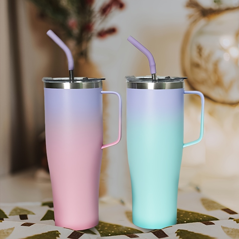 

2pcs 50oz Stainless Steel Tumblers With Handles, Straws & - Bpa/bpf/bps/, Home, Picnics, Car Use - Ideal Christmas Gift, Silicone Drinking Nozzles, Plastic