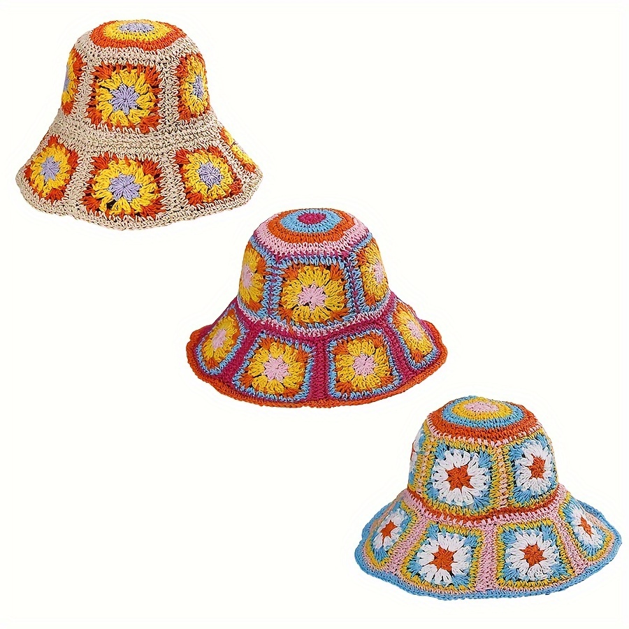 

Handmade Crochet Sun Hats For Women, Wide Brim Breathable Basin Hat, Outdoor Sunshade Fisherman Hats
