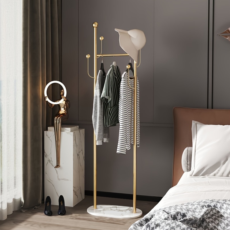 

Support à vêtements en fer forgé - Cintre de chambre polyvalent avec caractéristiques spéciales - Rack de vêtements et de chapeau de style nordique moderne de luxe - Accessoire pour