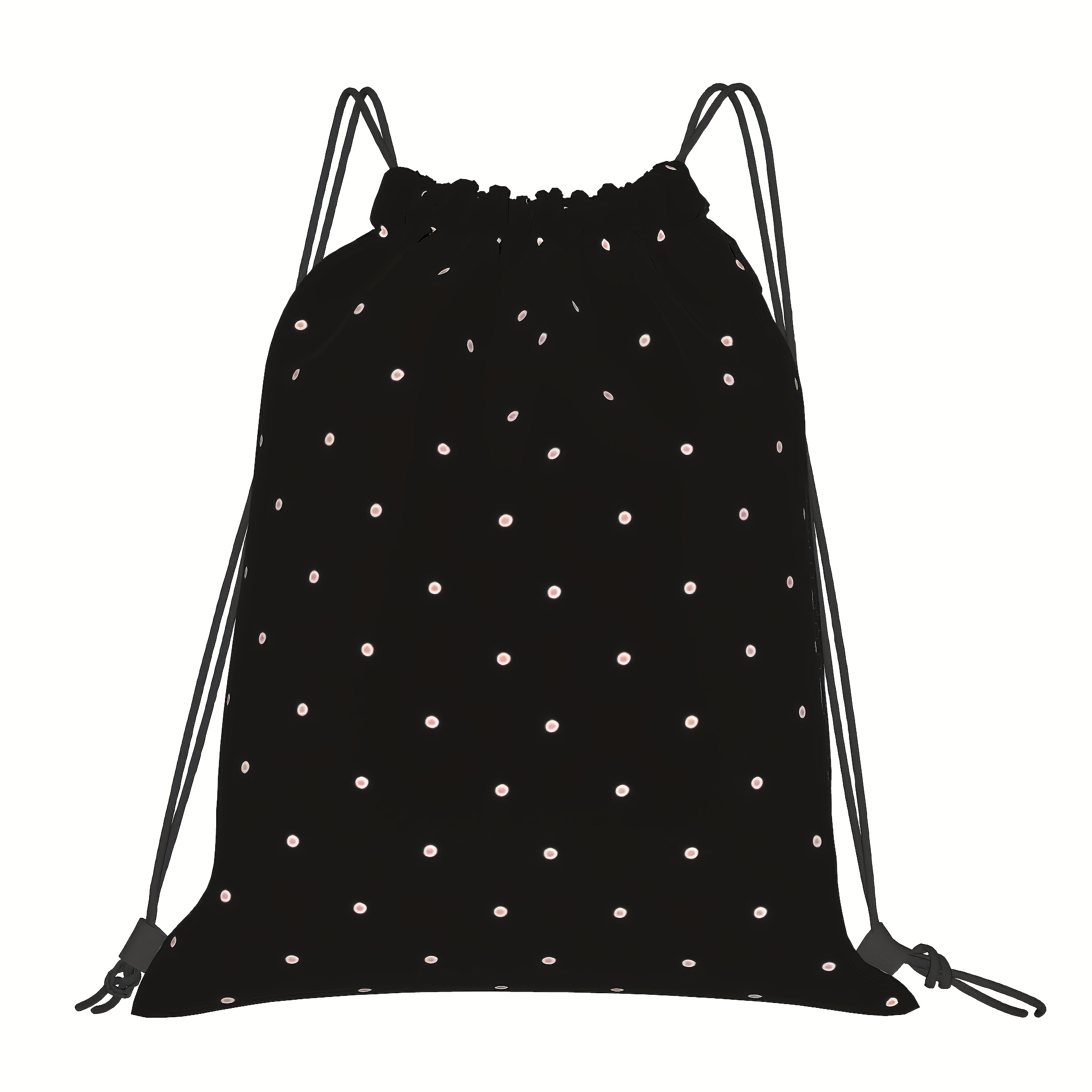 TEMU Double-sided Printed Texture-free Drawstring Backpack, Easy, Polka Dot Drawstring Bag, Lightweight And Spacious, Drawstring Closure, For School,