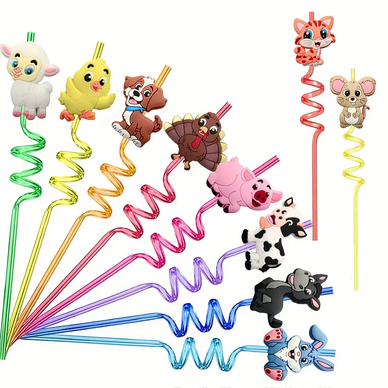 Reusable Fun Loop PVC Drinking Straw Eye Glasses Eyeglasses Straw Kids