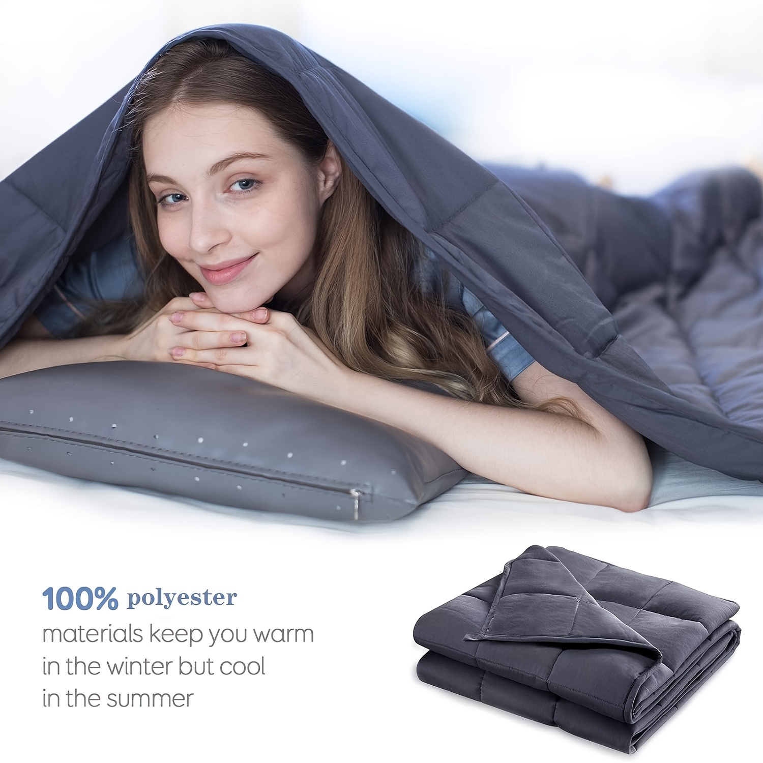 1pc weighted blanket 15 lbs 20lbs 25lbs adults heavy blanket Temu