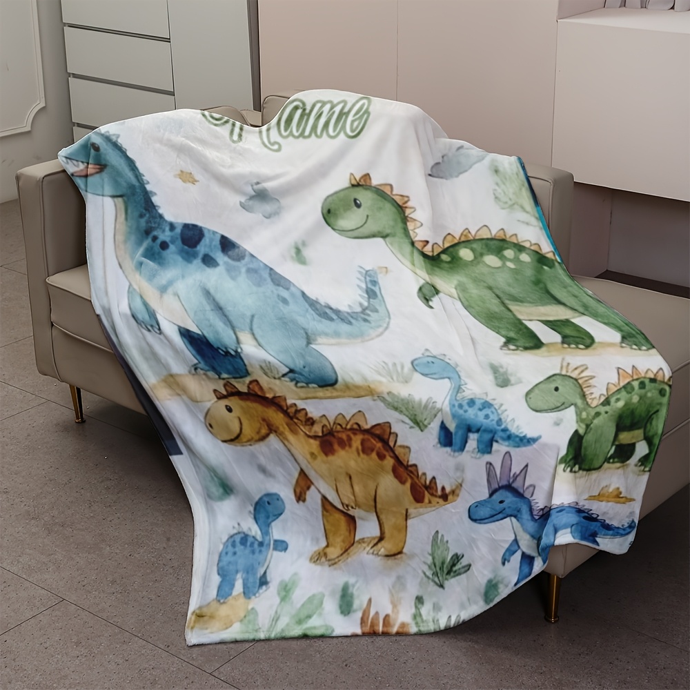Personalized Dinosaur Blanket with Custom Name